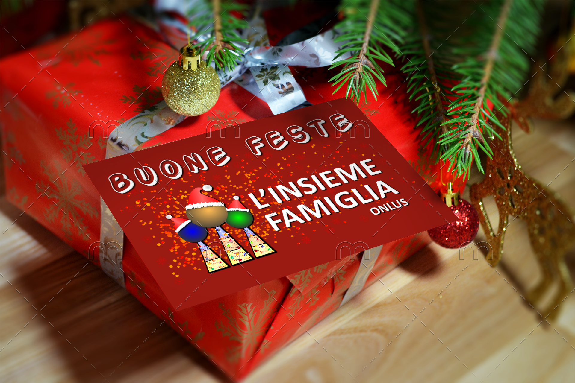 Visual design Christmas card 2016 L'Insieme Famiglia ONLUS