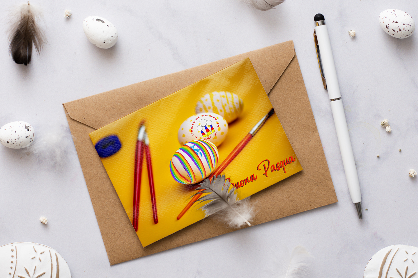 Visual design Easter card 2020 L'Insieme Famiglia ONLUS